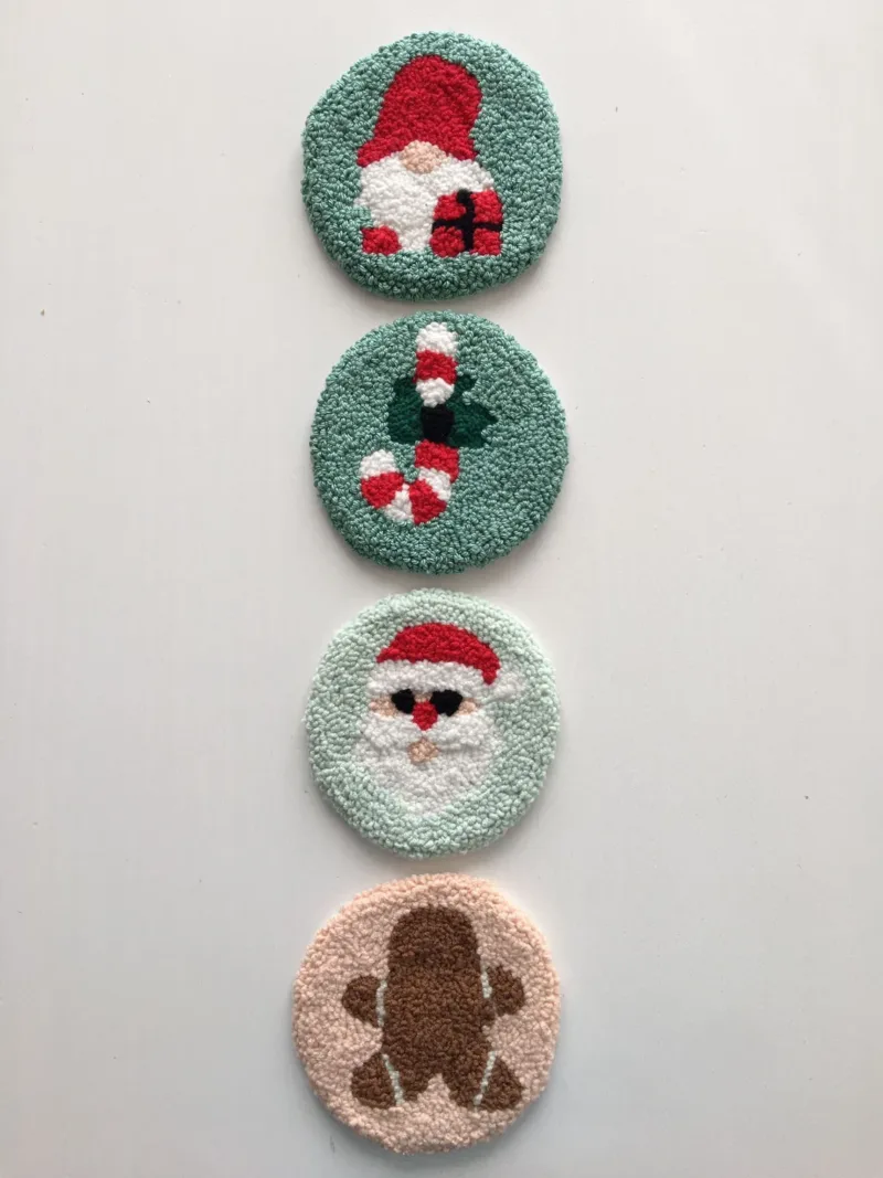 Christmas Coaster – Handmade Punch Needle Doily for Festive Decor - Image 7