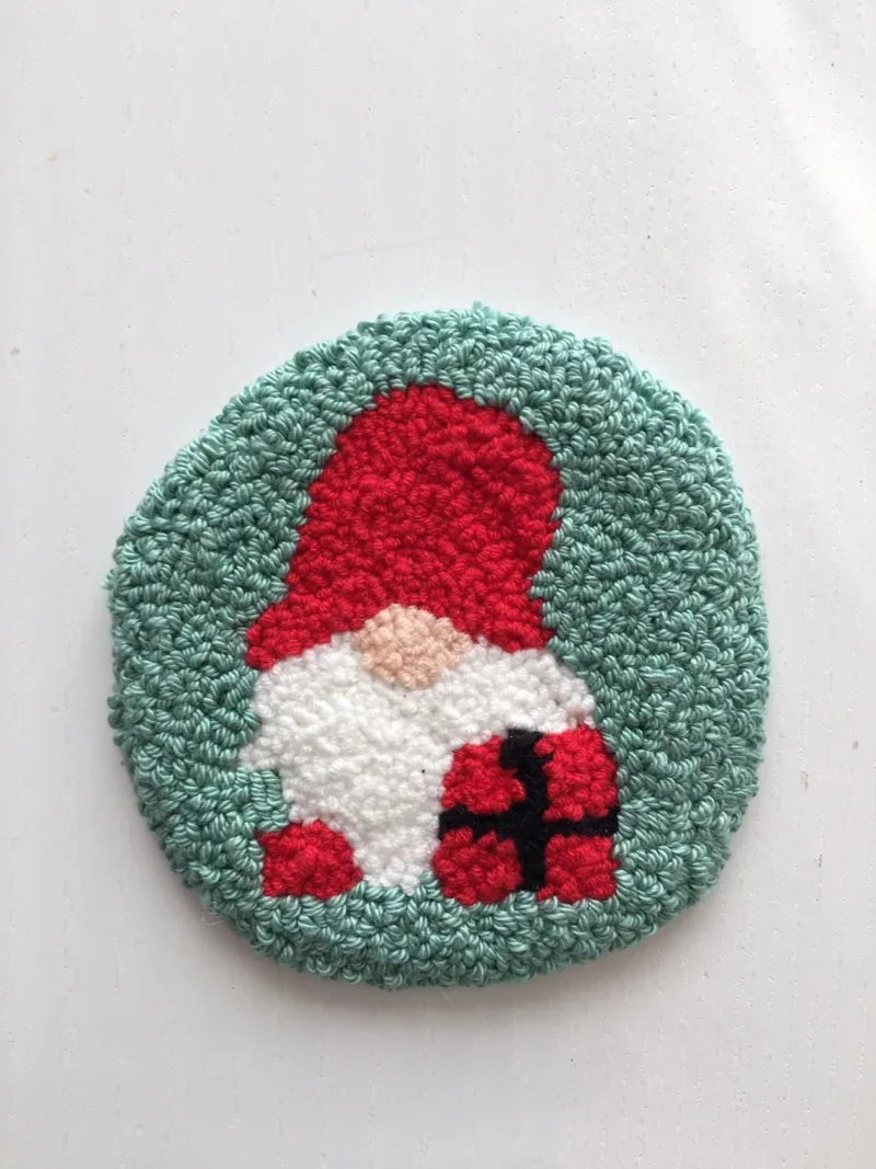 Christmas Coaster – Handmade Punch Needle Doily for Festive Decor - Image 4