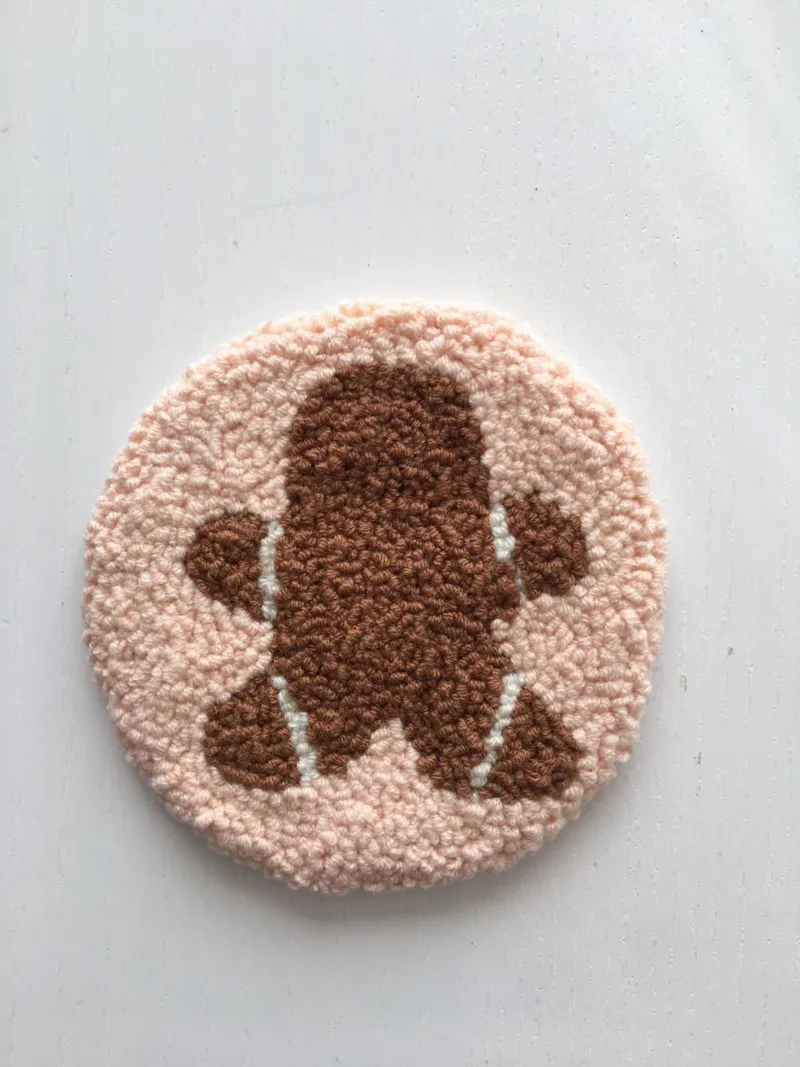 Christmas Coaster – Handmade Punch Needle Doily for Festive Decor - Image 3