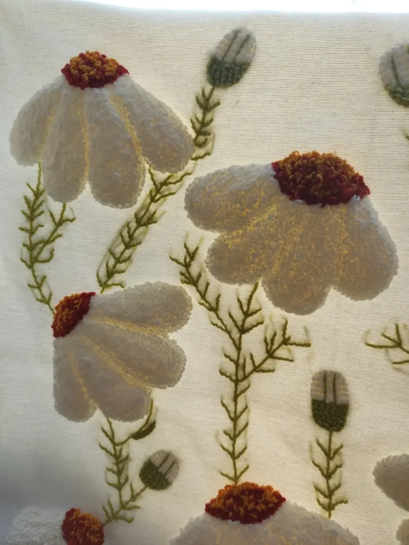 Punch Needle Floral Pillow Cover - Image 4