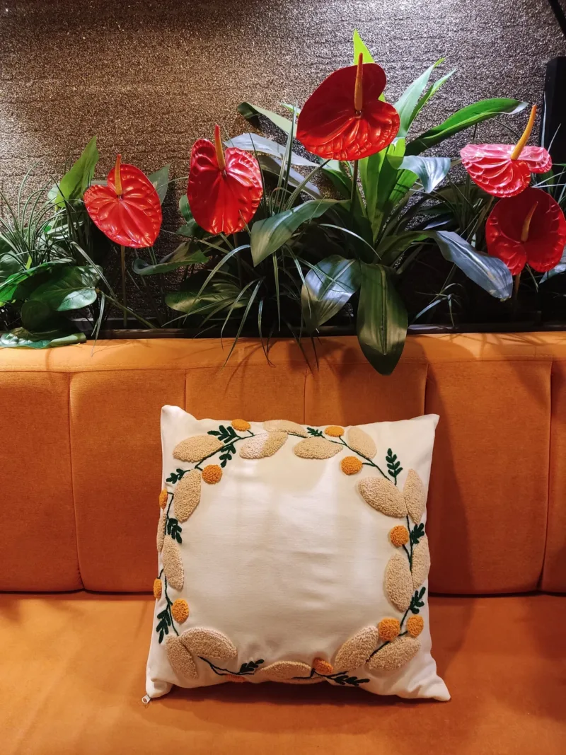 Handmade Punch Needle Pillow Cover - Image 2