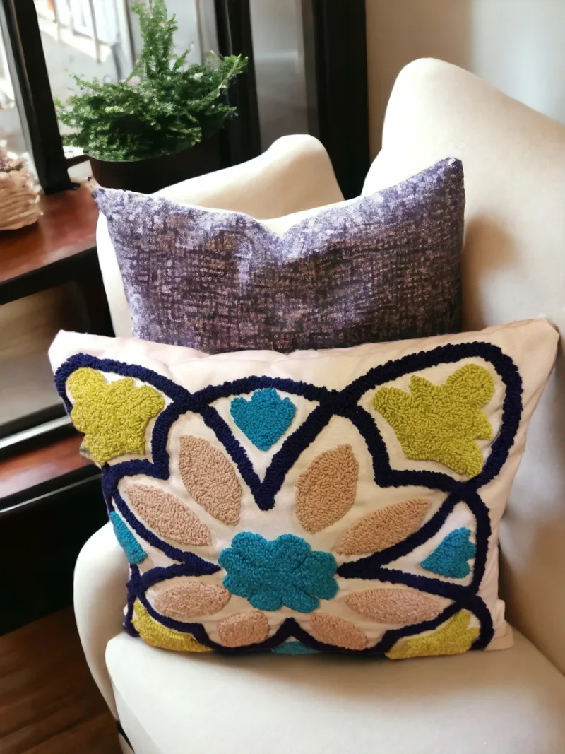 Punch Needle Pillow with Ethnic Pattern – Perfect for 3 Room Types! - Image 4