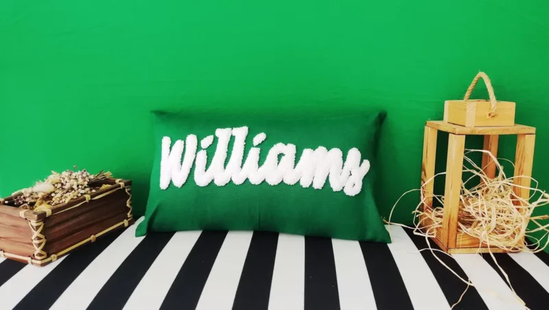 Personalized Baby Punch Needle Pillow - Image 2