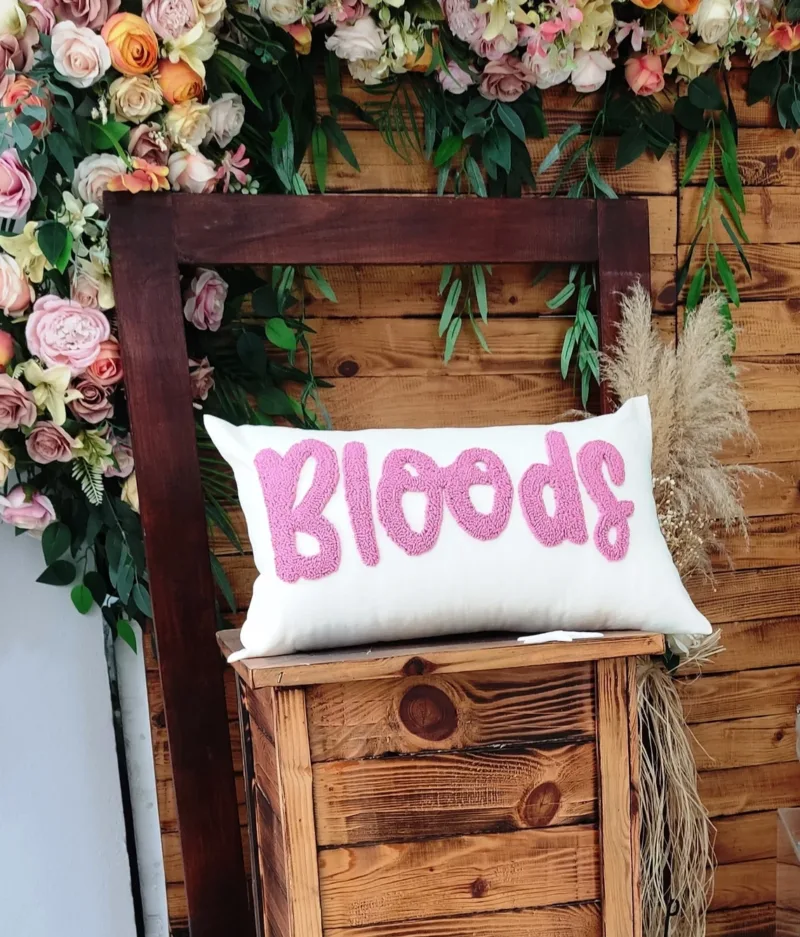 Personalized Baby Punch Needle Pillow - Image 5