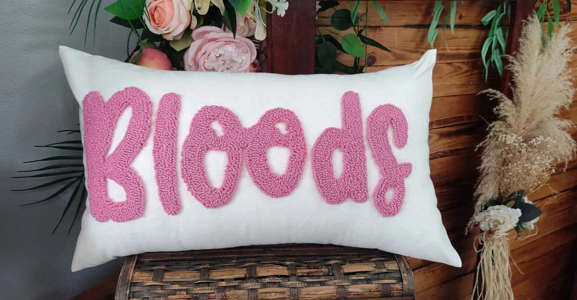Personalized Baby Punch Needle Pillow