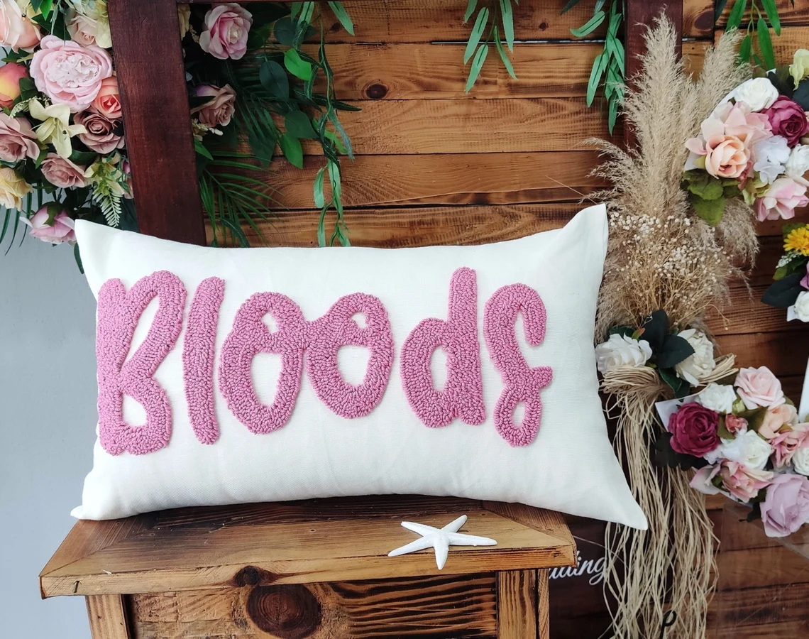 Personalized Baby Punch Needle Pillow