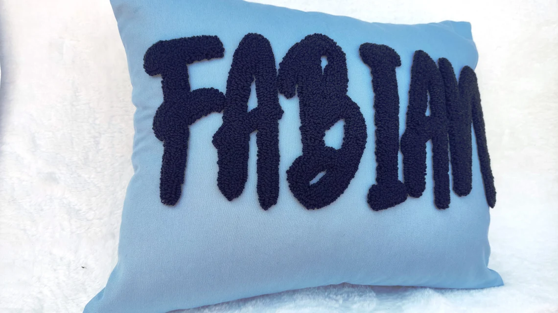 Personalized Punch Needle Cushion