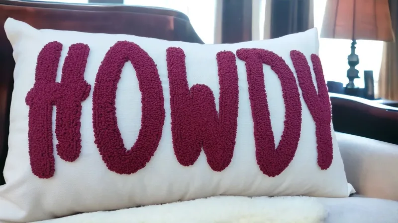 Howdy Embroidered Pillow