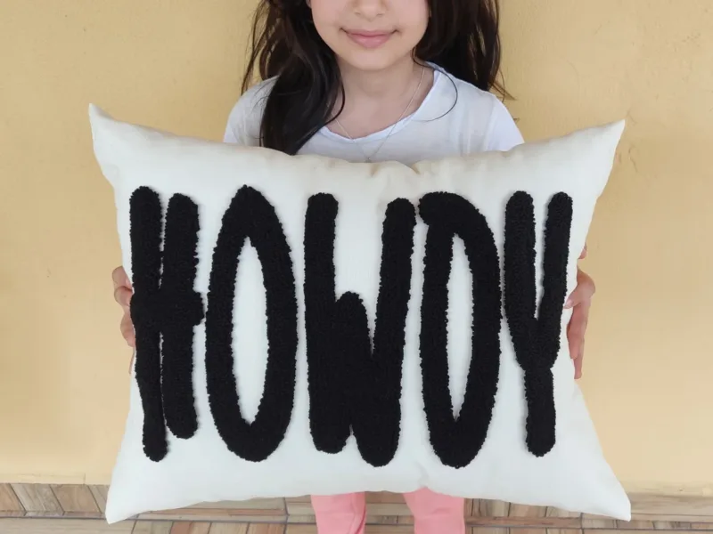 Howdy Embroidered Pillow