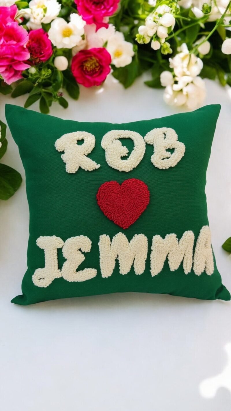 Personalized Couple Punch Needle Pillow - Image 5