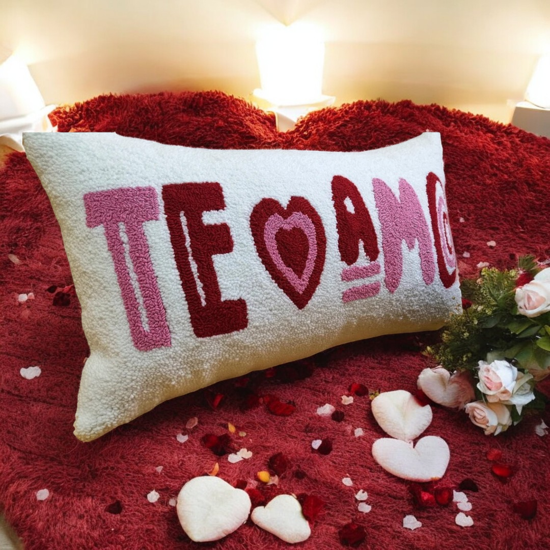 Te Amo Punch Needle Pillow