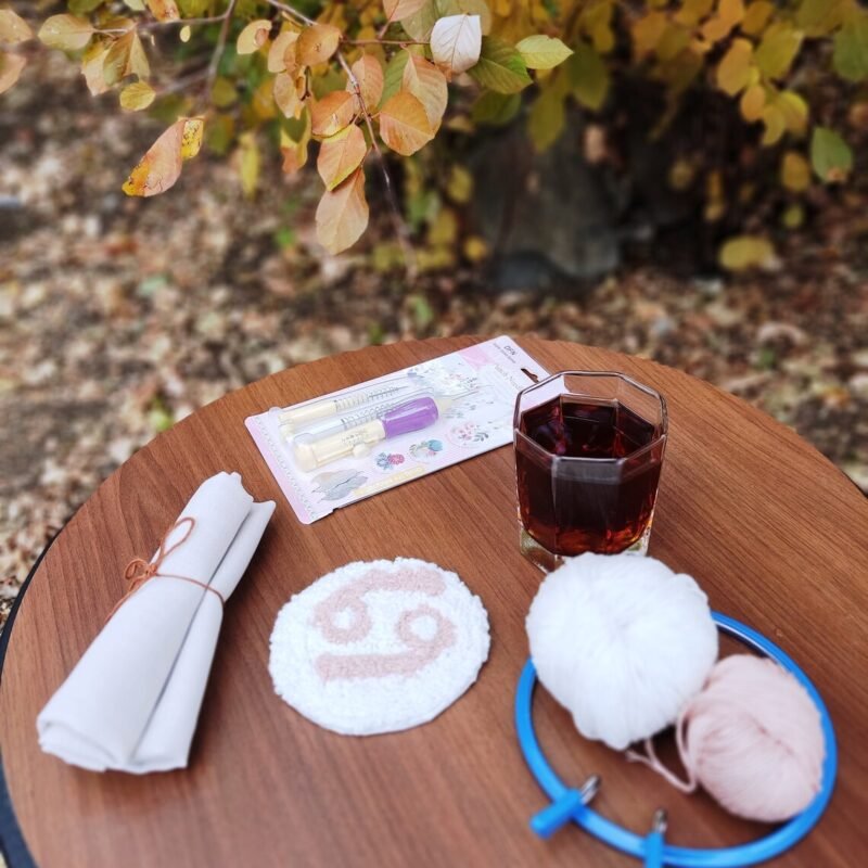 Cancer Punch Needle Coasters