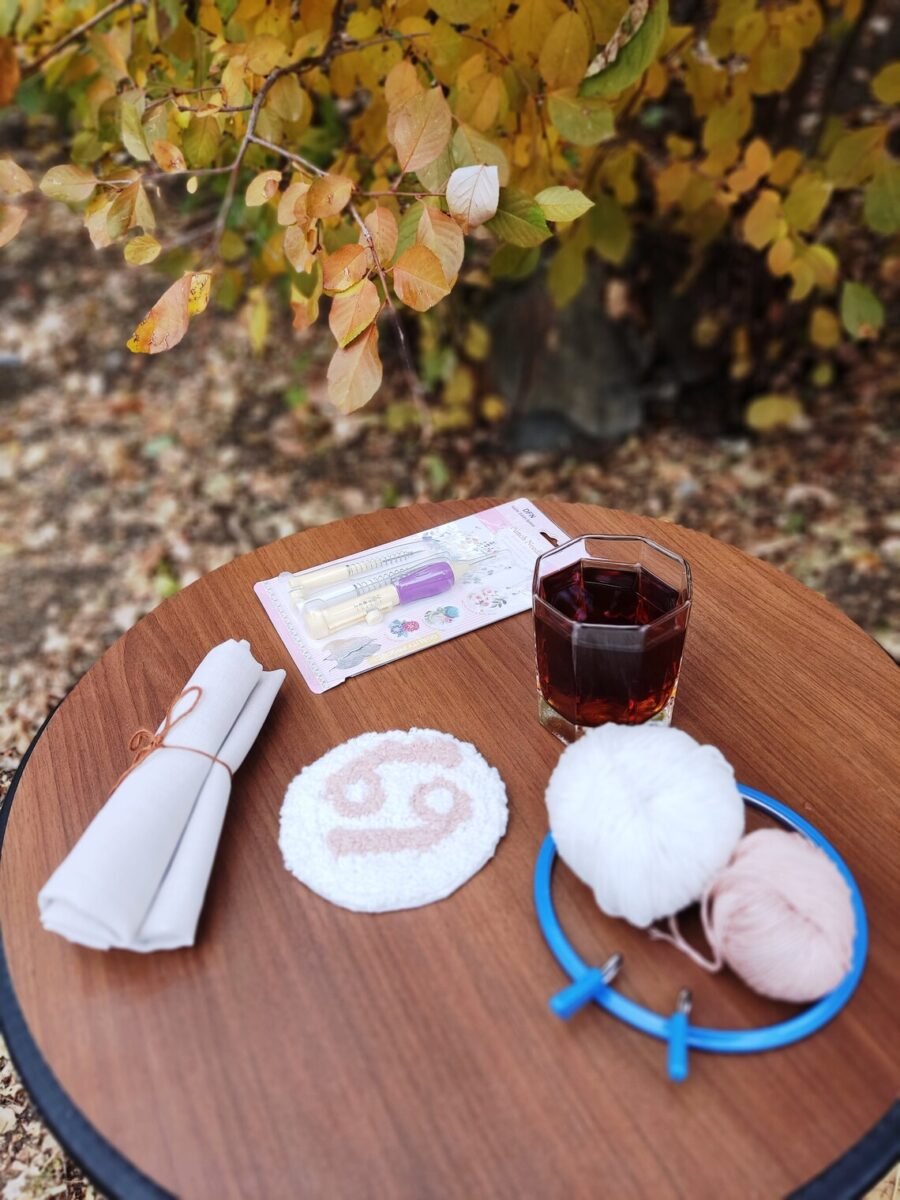 Cancer Punch Needle Coasters